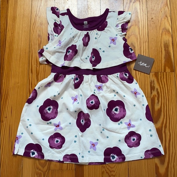 Tea Collection Other - NWT Tea purple floral cotton sleeveless dress